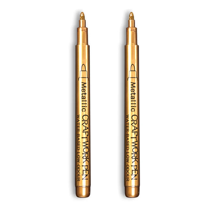 Metallic Brush Marker Pens – Gold & Silver