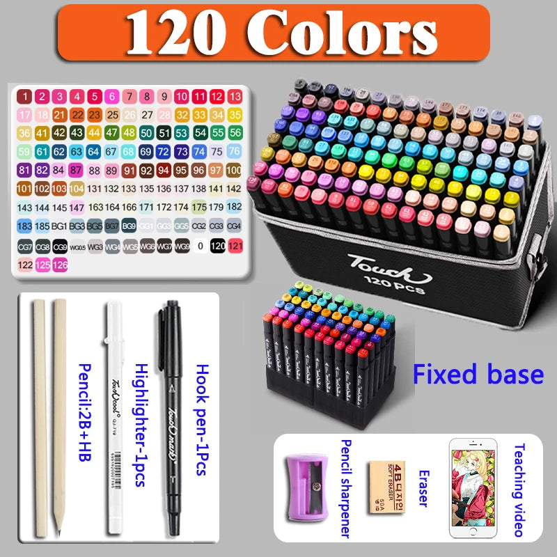 24-262 Color Alcohol Double-Ended Oily Marker Painting Art Set