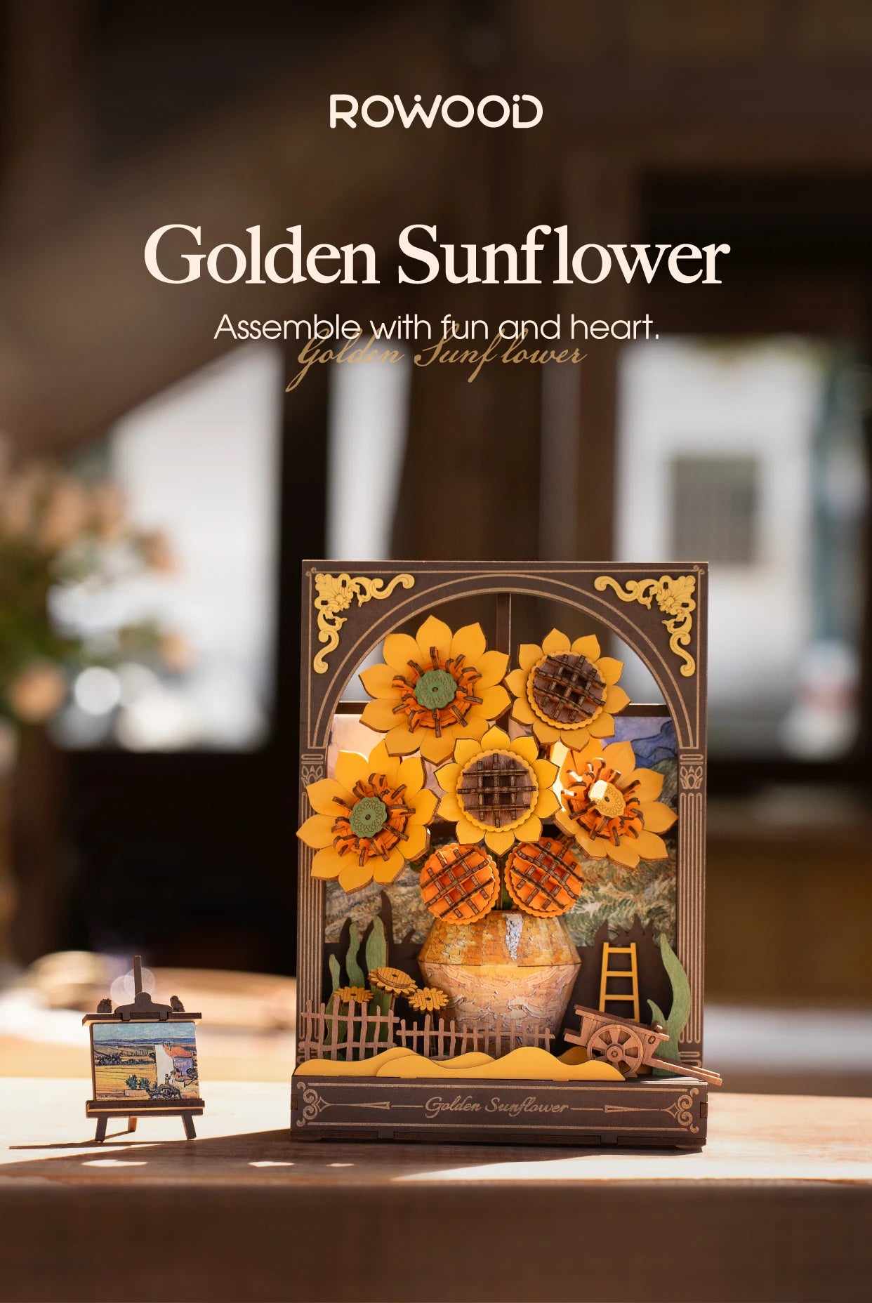 Robotime Glittering Water Lily 3D Wooden Puzzle with LED Light