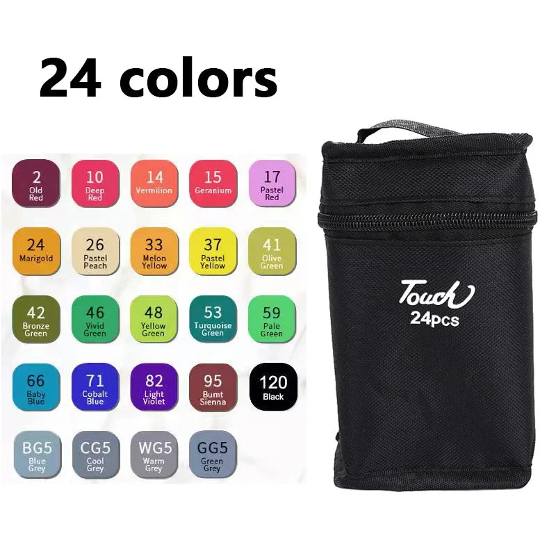 Double-Headed Oily Art Marker Set – 24 to 80 Colors