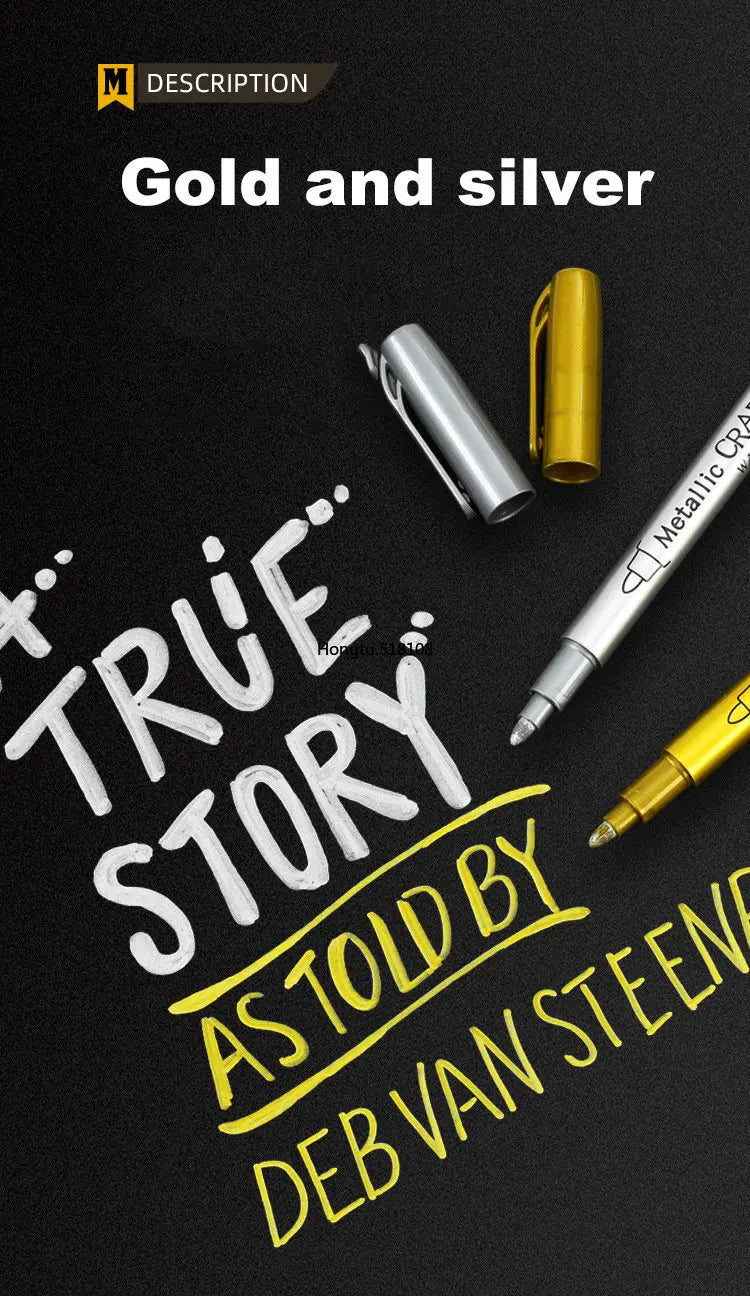 Metallic Brush Marker Pens – Gold & Silver