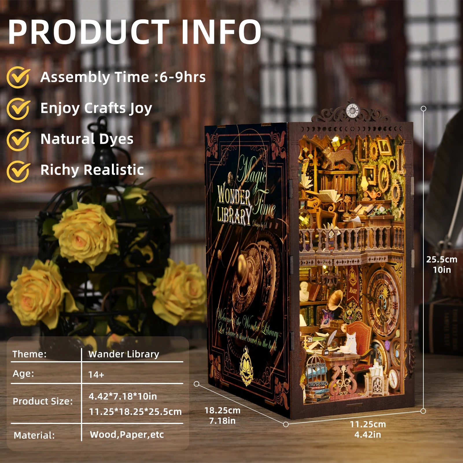 Time Book Club 3D Wooden Book Nook Kit