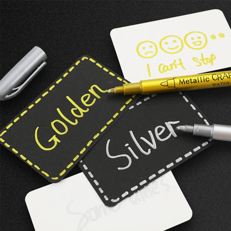 Metallic Brush Marker Pens – Gold & Silver