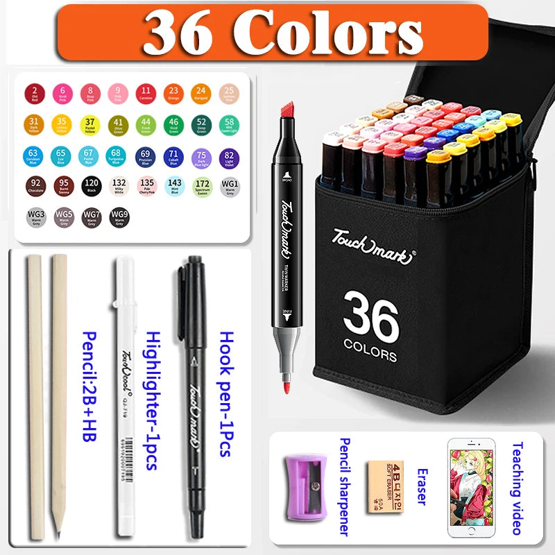 24-262 Color Alcohol Double-Ended Oily Marker Painting Art Set