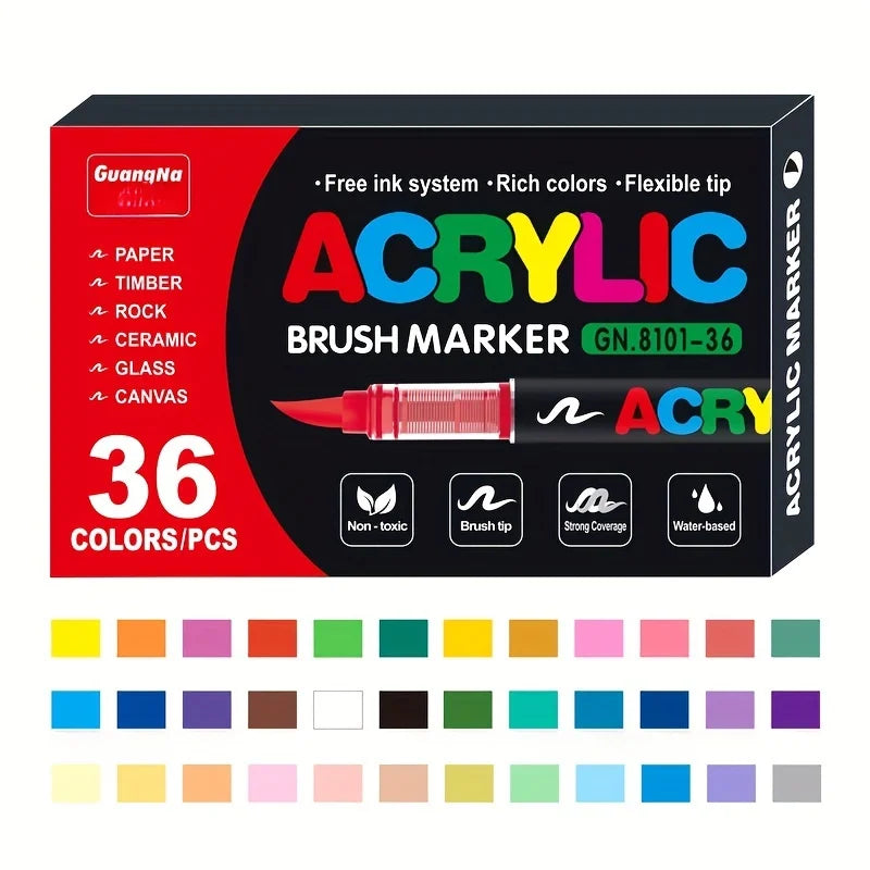 Soft Tip Acrylic Markers Set – Multiple Color Options