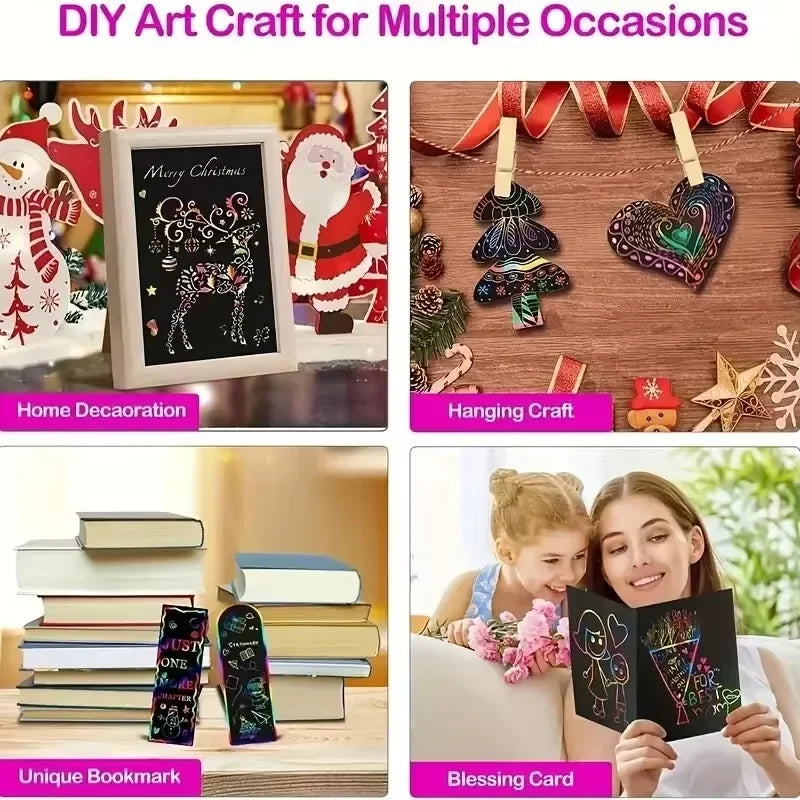 125 Rainbow Scratch-Off Mini Art Notes for Kids