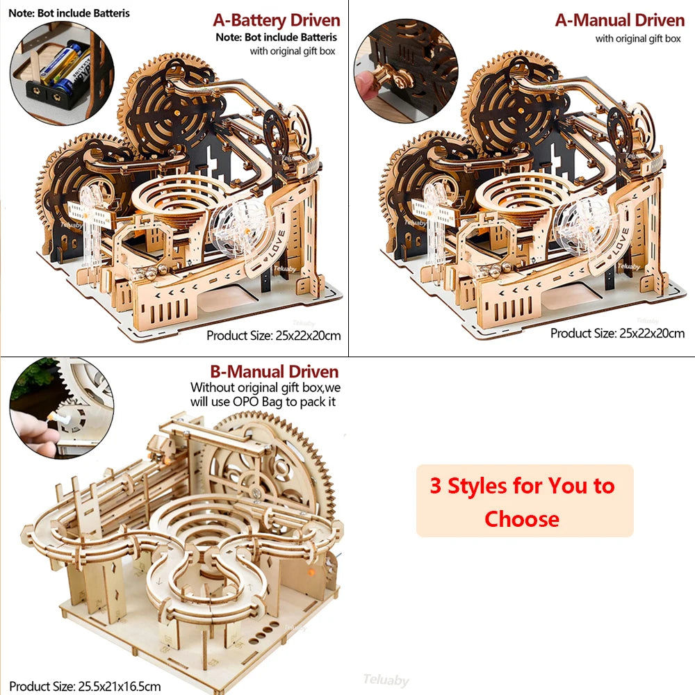 3D Wooden Marble Run Puzzle Kit