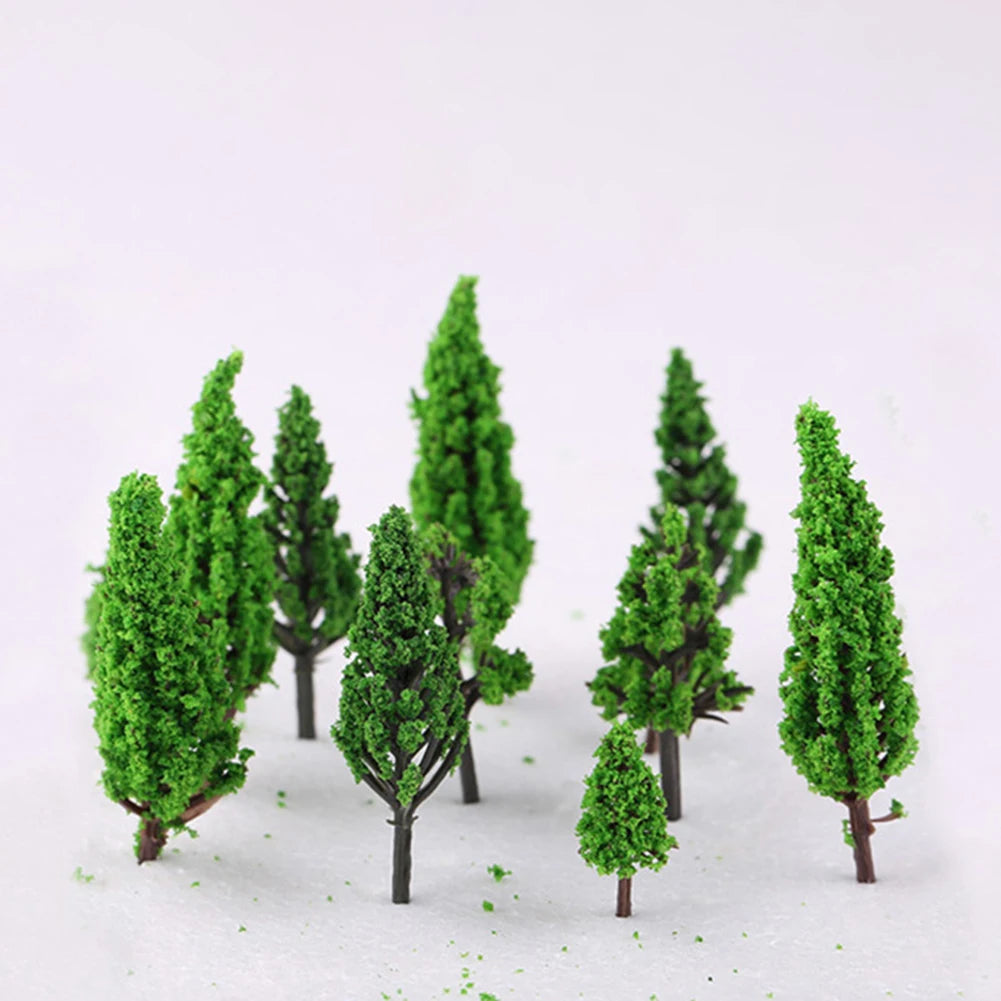 50Pcs Miniature Model Train Trees