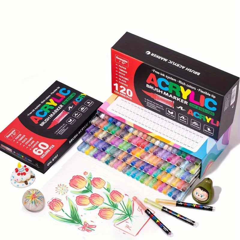 Soft Tip Acrylic Markers Set – Multiple Color Options