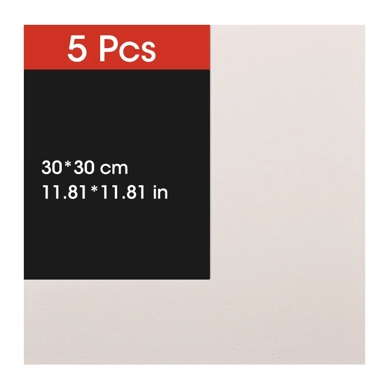5pcs Primed Cotton Canvas Boards for Painting