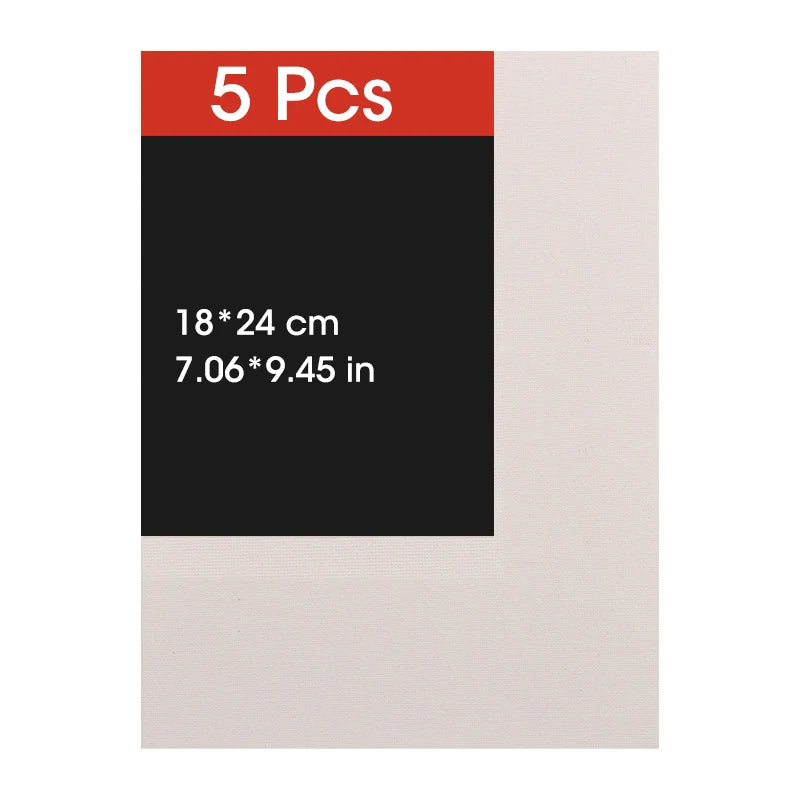 5pcs Primed Cotton Canvas Boards for Painting