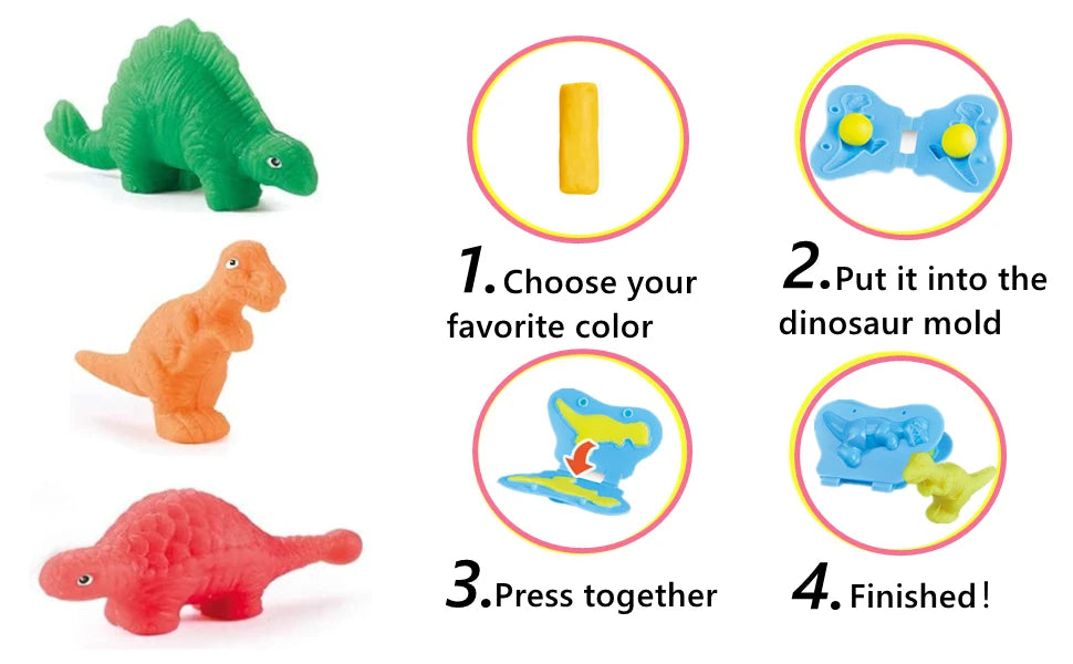 Yeahbo Dinosaur Playdough & Modelling Clay Set