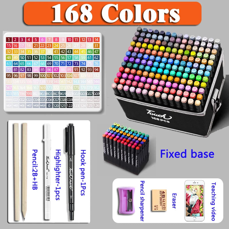24-262 Color Alcohol Double-Ended Oily Marker Painting Art Set