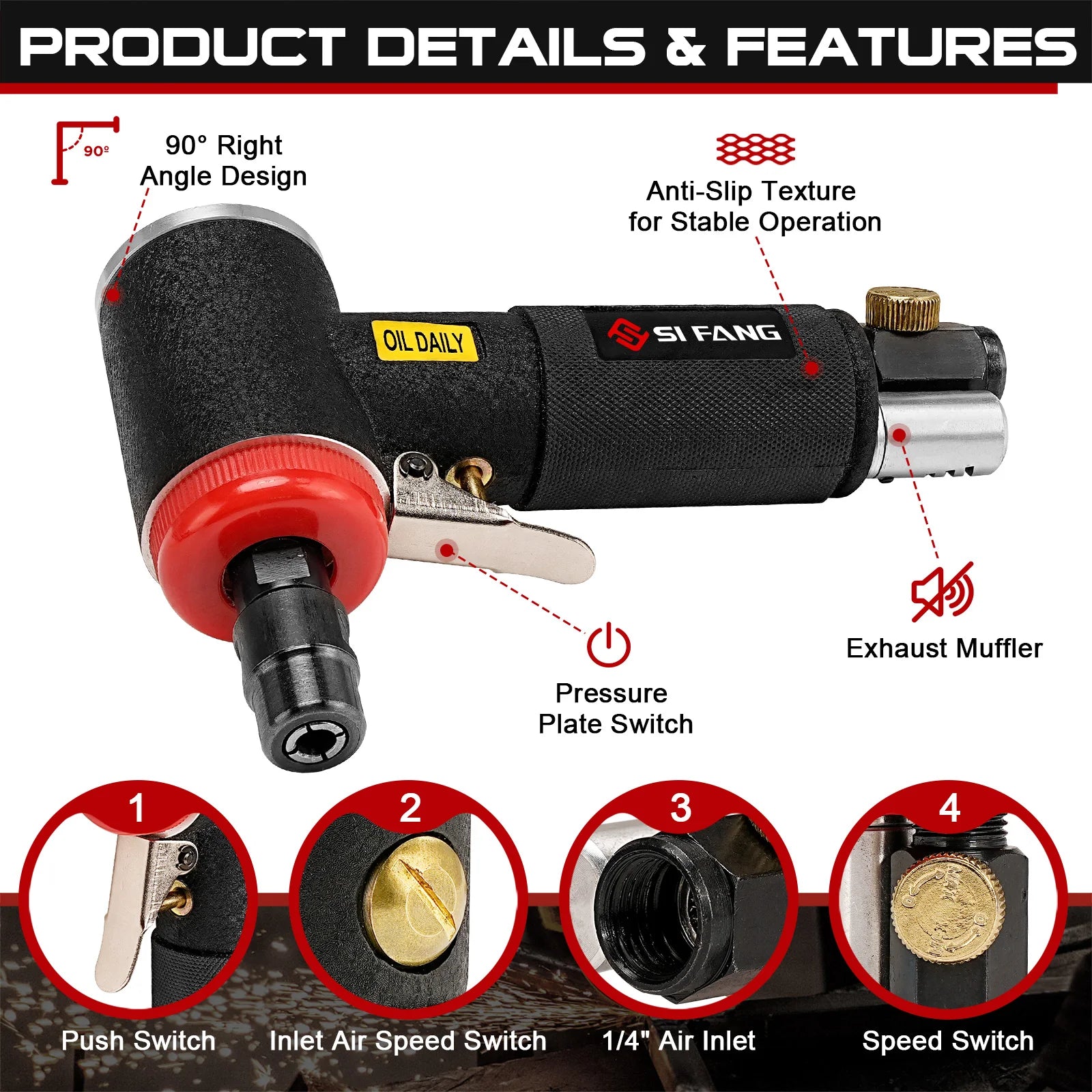 NuoDun 90° Air Angle Die Grinder