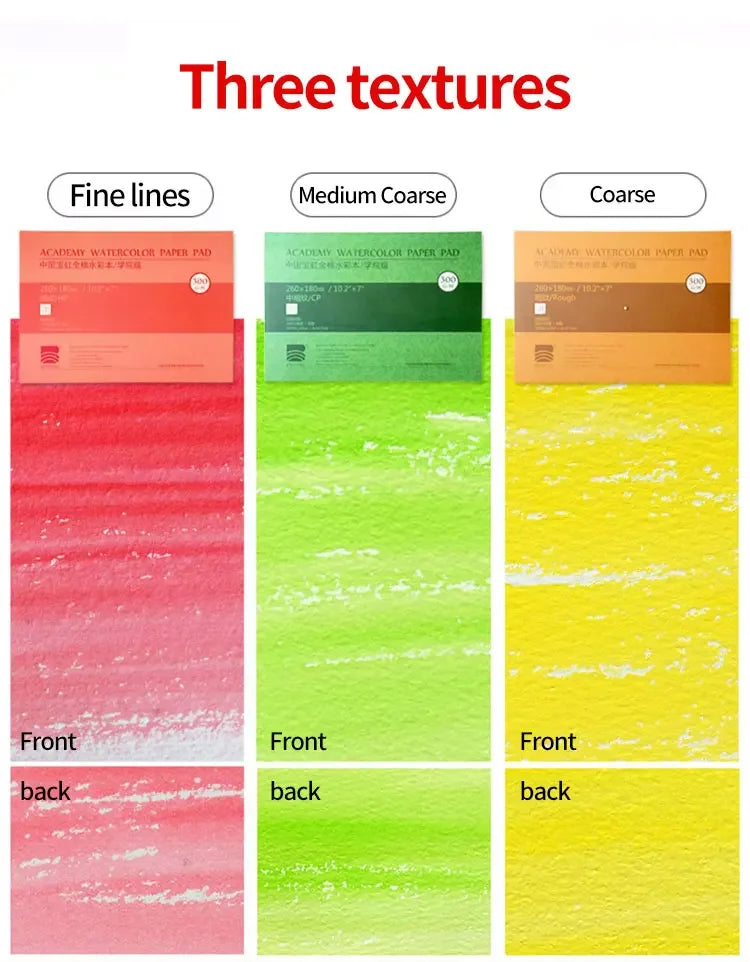 100% Cotton Watercolor Paper Pad, 300gsm/200gsm