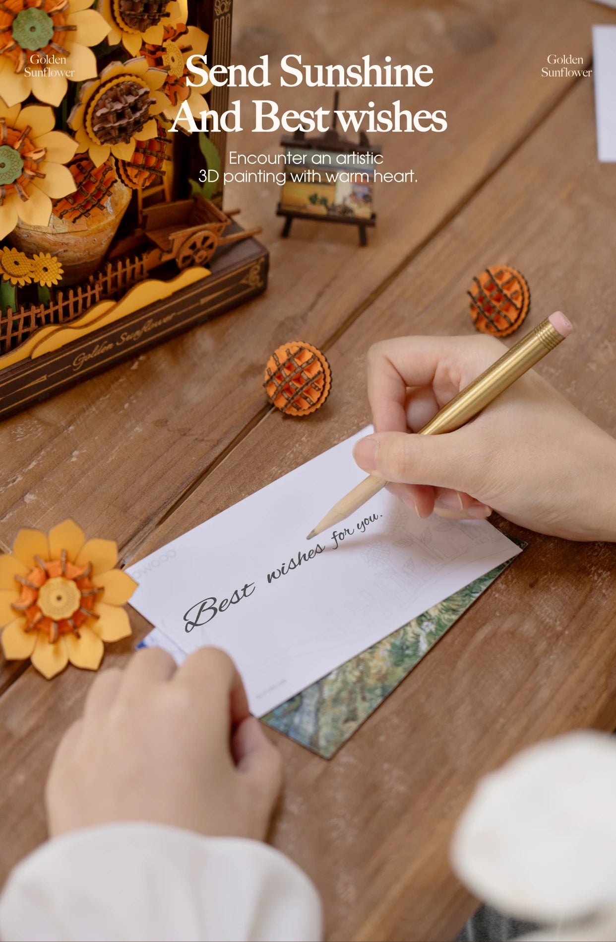 Robotime Glittering Water Lily 3D Wooden Puzzle with LED Light