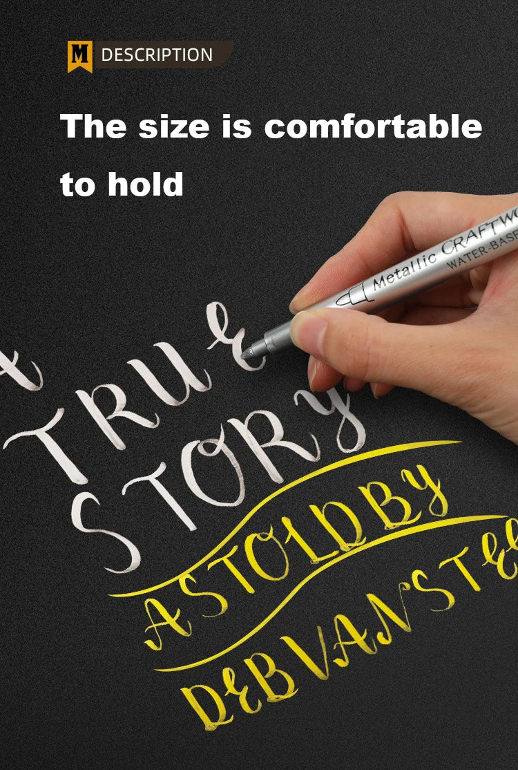 Metallic Brush Marker Pens – Gold & Silver