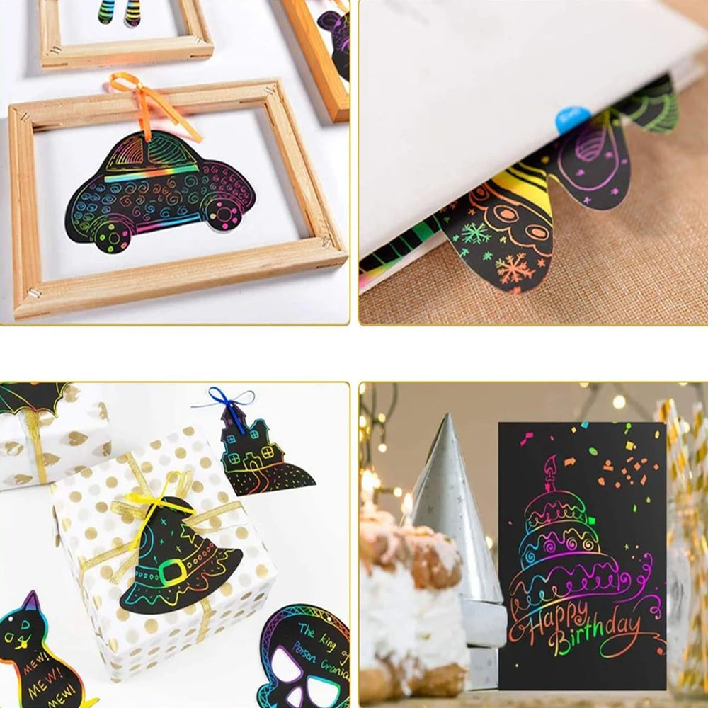 125 Rainbow Scratch-Off Mini Art Notes for Kids