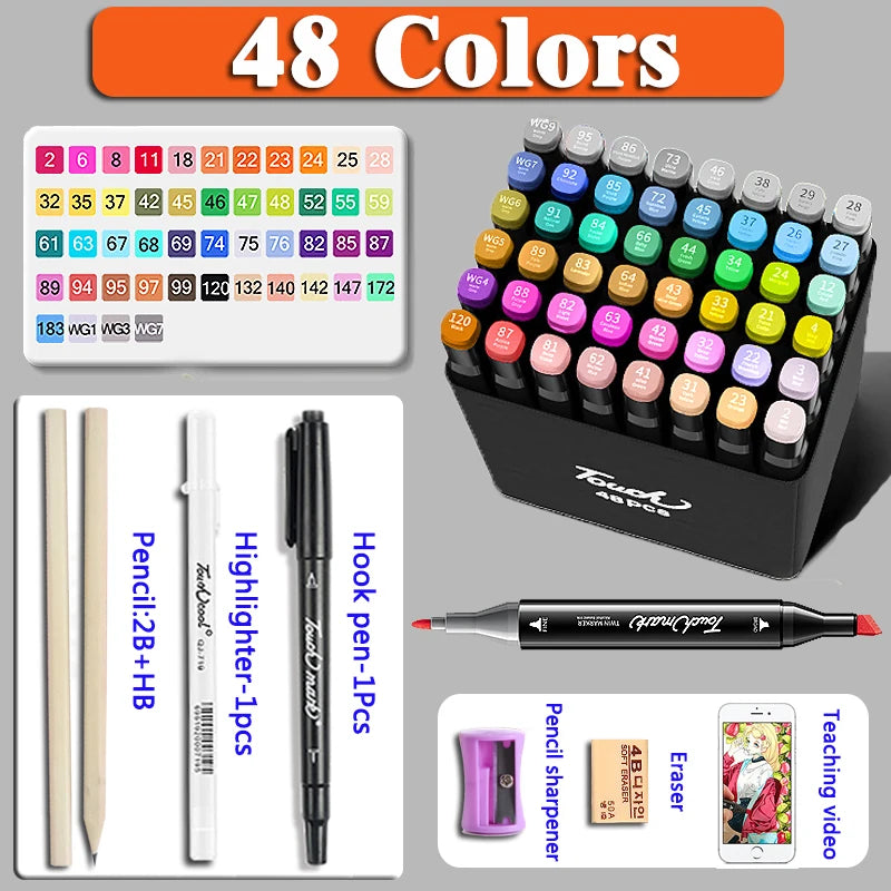 24-262 Color Alcohol Double-Ended Oily Marker Painting Art Set