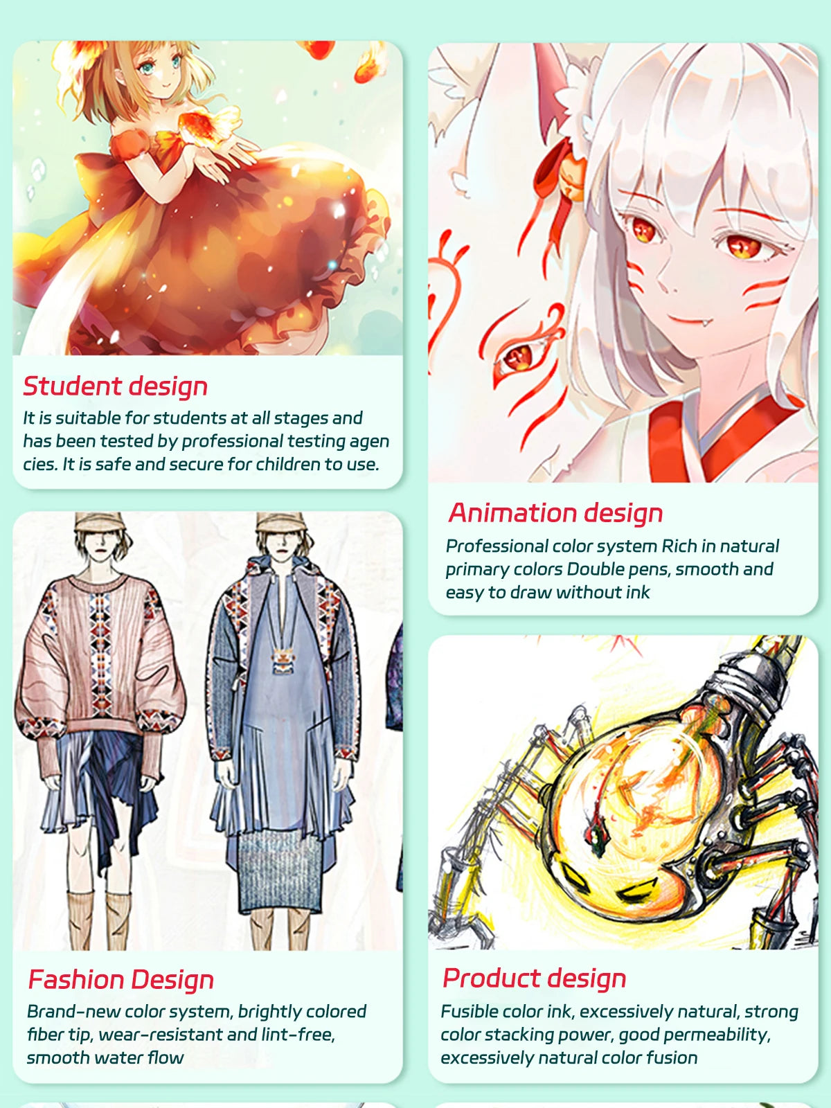 24-262 Color Alcohol Double-Ended Oily Marker Painting Art Set