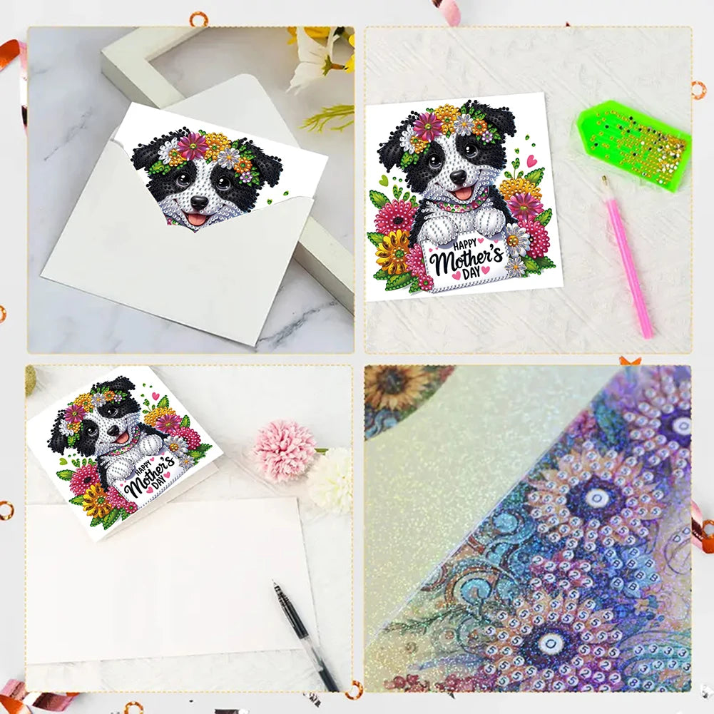 6pcs 5D Rhinestone Diamond Painting Card Kits