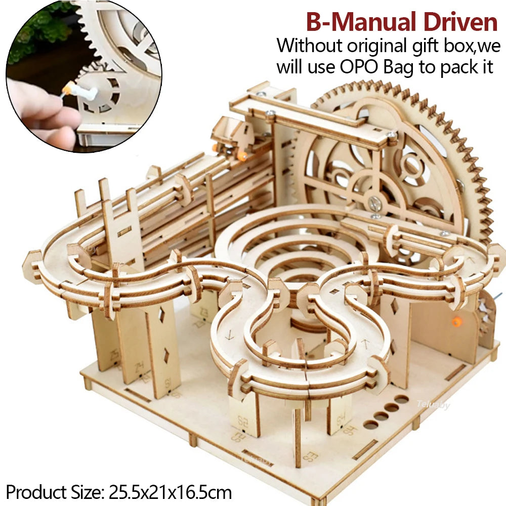 3D Wooden Marble Run Puzzle Kit