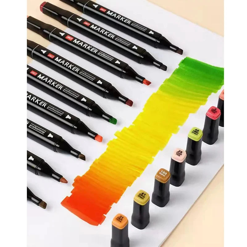 Double-Headed Oily Art Marker Set – 24 to 80 Colors