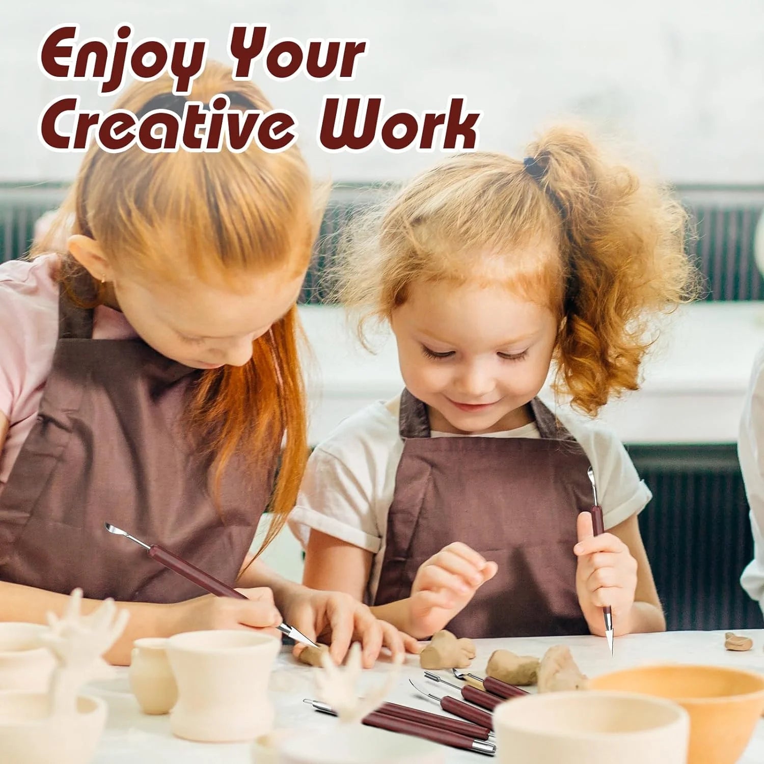 6PCS Sculpting Tool Pottery Wood Handle Set