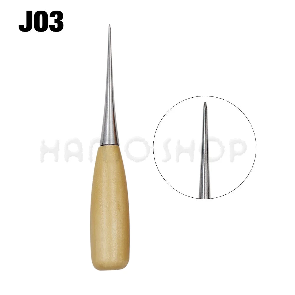 Wooden Handle Awl Sewing Stitching Tool