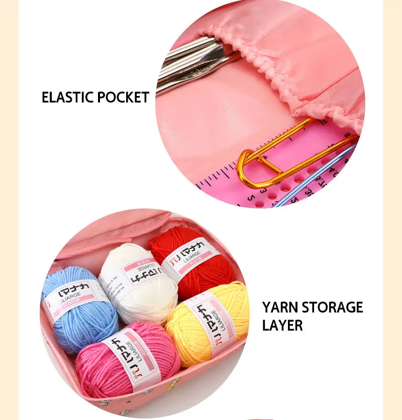 59-Piece Beginner Crochet Hook Kit with Storage Bag