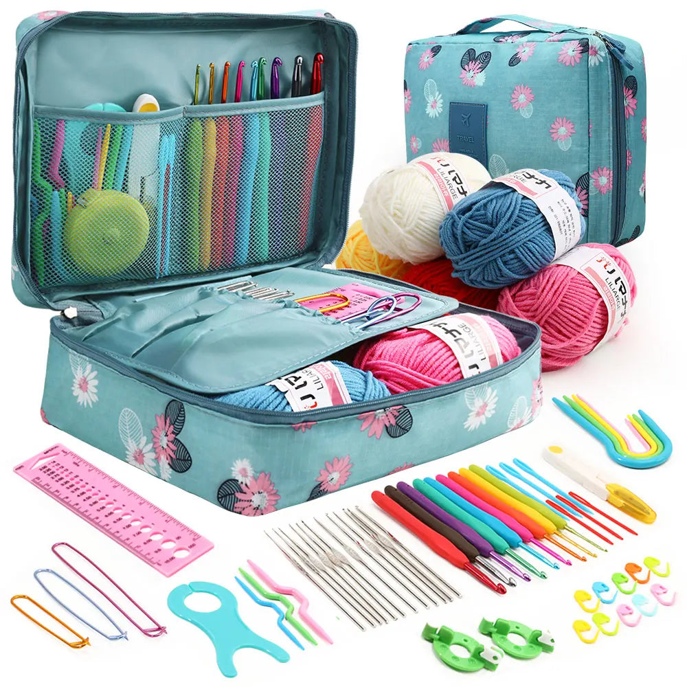 59-Piece Beginner Crochet Hook Kit with Storage Bag