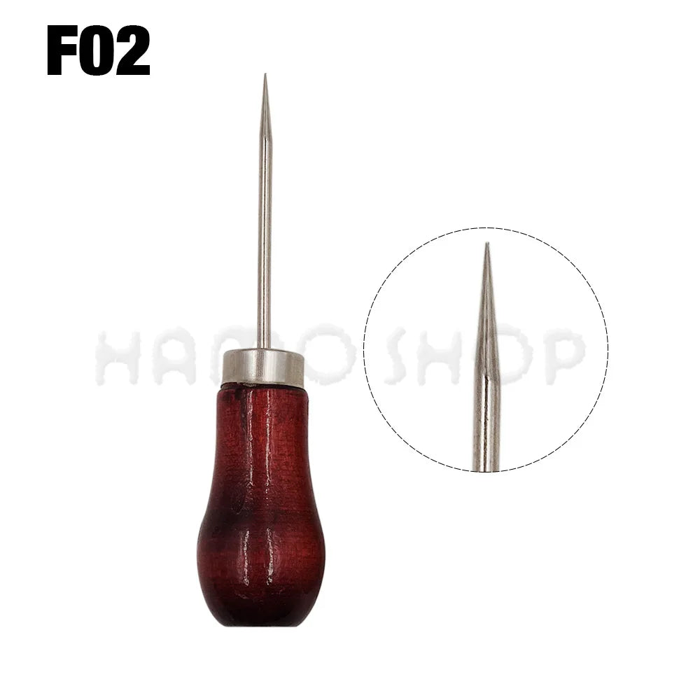 Wooden Handle Awl Sewing Stitching Tool