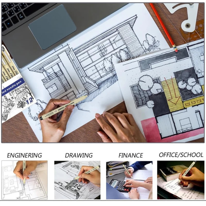Pigment Liner Micron Pen & Needle Pen Set