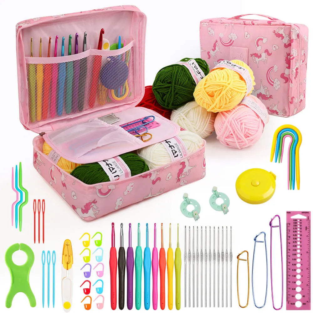 59-Piece Beginner Crochet Hook Kit with Storage Bag
