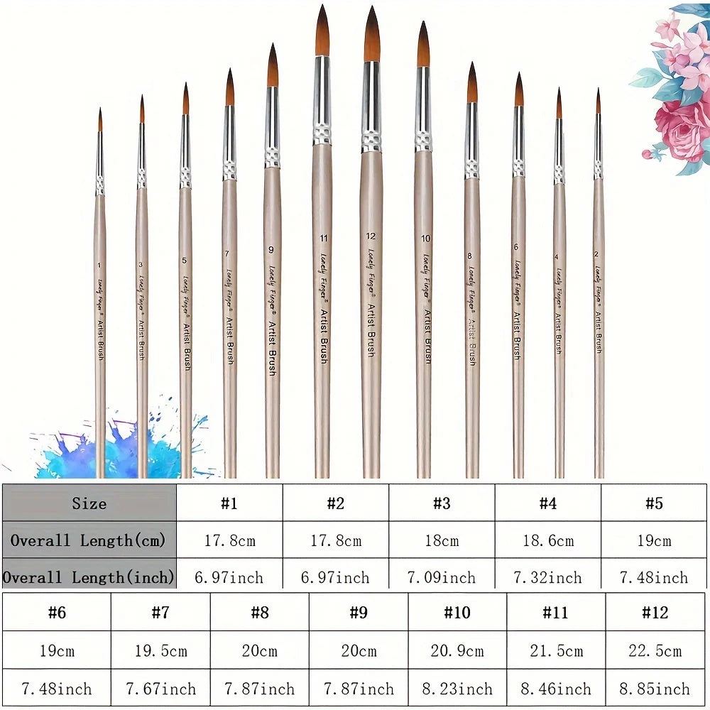 12pcs Professional Paint Brushes Set