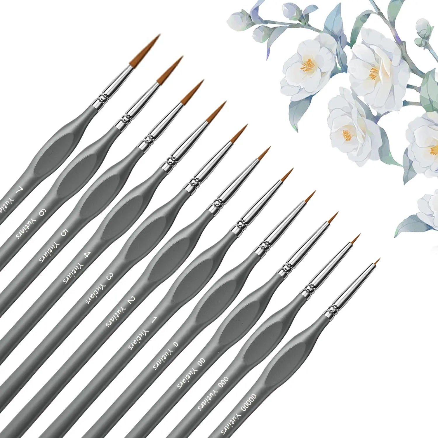 11-Piece Mini Fine Tip Paint Brush Set