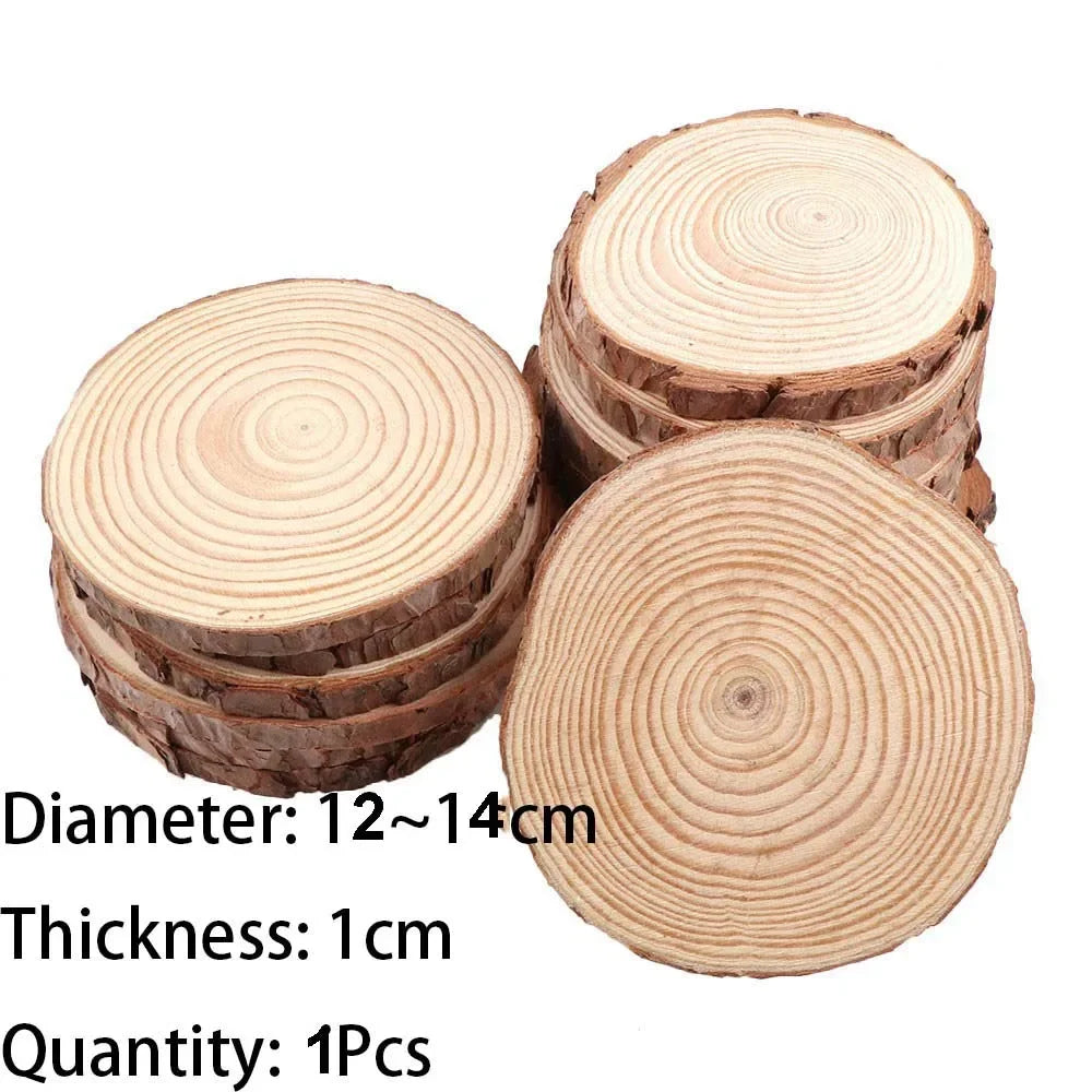 Natural Pine Wood Slices with Bark