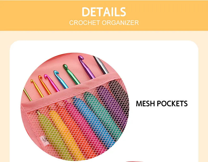 59-Piece Beginner Crochet Hook Kit with Storage Bag